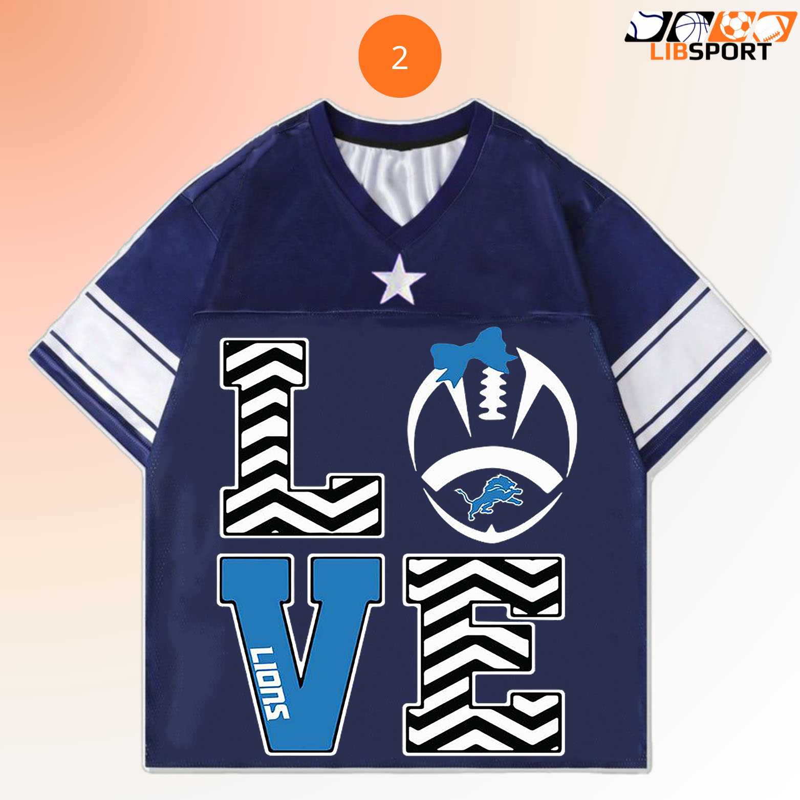 Detroit Lions Forever Love Jersey, Unisex Nfl Fanwear Tee